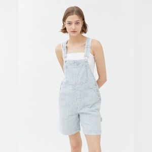 UO Railroad Stripe Overalls Shorts